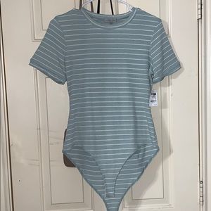 Mint stripped bodysuit